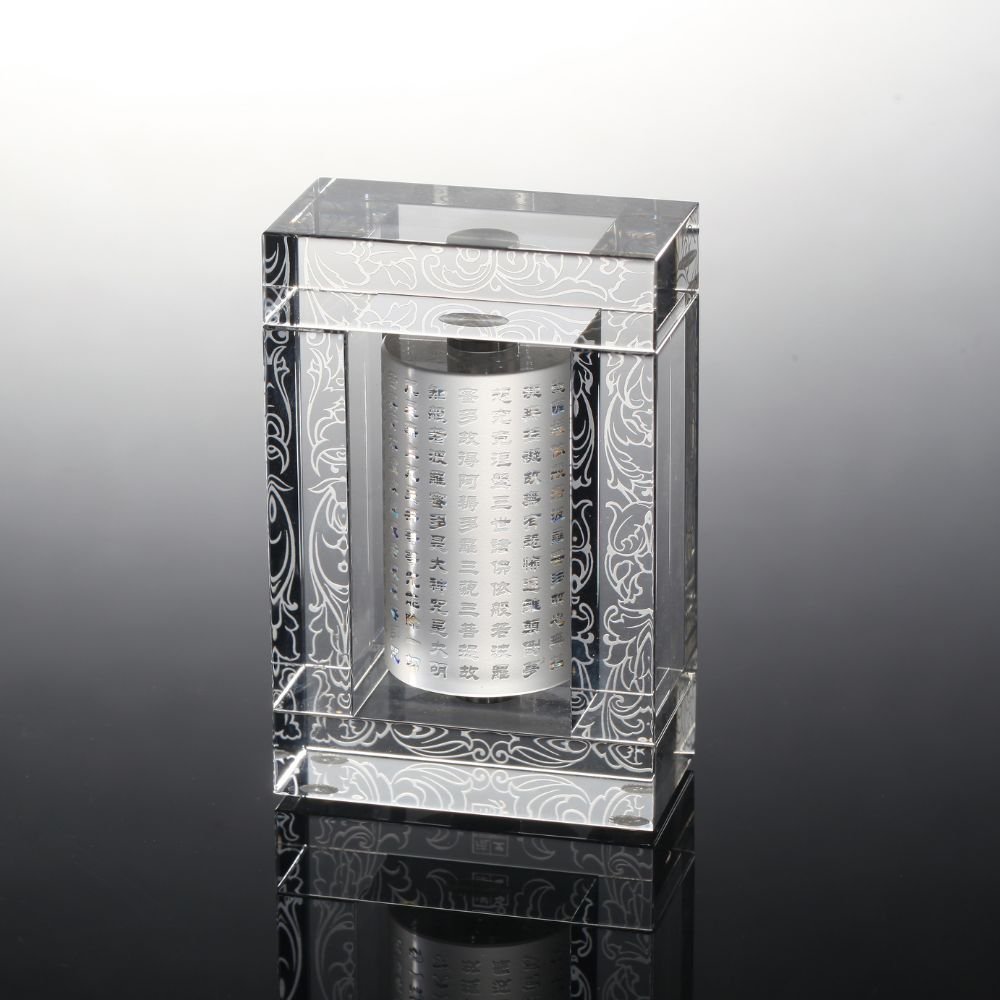 3.54"H Crystal Prayer Wheel, Living in Peace (Special Edition)