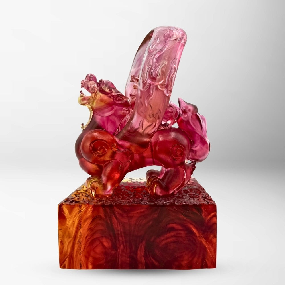 LIULI Crystal, Mythical Creature, Pixiu Sculpture | Welcoming Fortunes of this Vast World