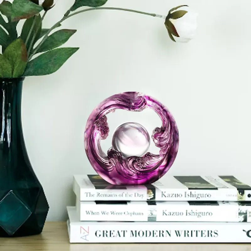 Crystal Feng Shui Art Symbolizing Earthly Turning of Ruyi