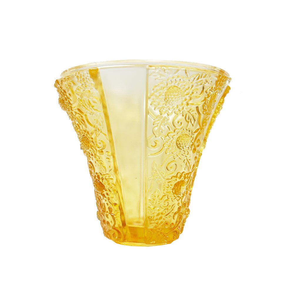 Crystal Floral Vase, In the Presence of Spring-Exquisite Goldenrod