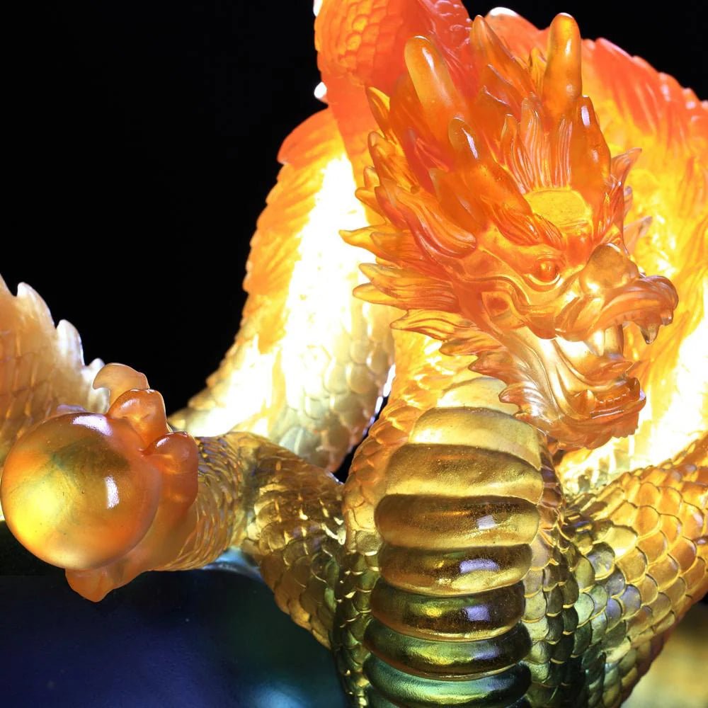 Crystal Mythical Creature, Dragon, The Space Between Heaven and Earth (Amber / blue clear)