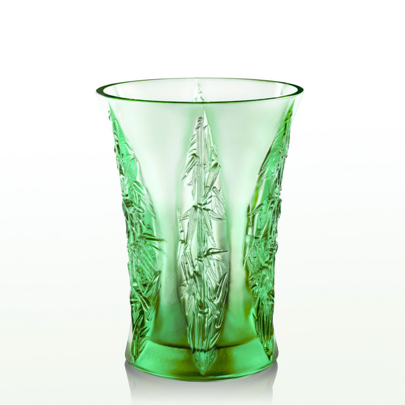 Crystal Floral Vase, In the Presence of Spring-Lovely Bamboo Shadows