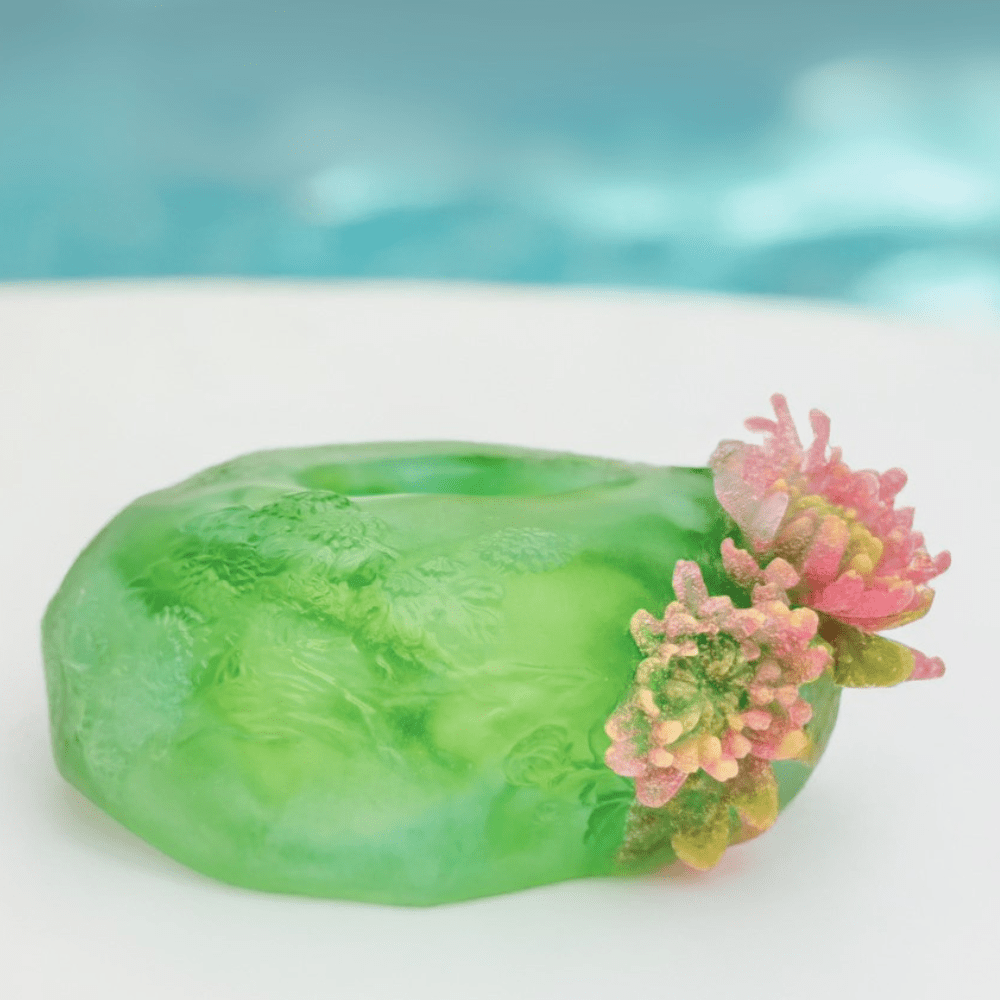 LIULI Crystal Art, 	An Autumnal Wealth of Chrysanthemum