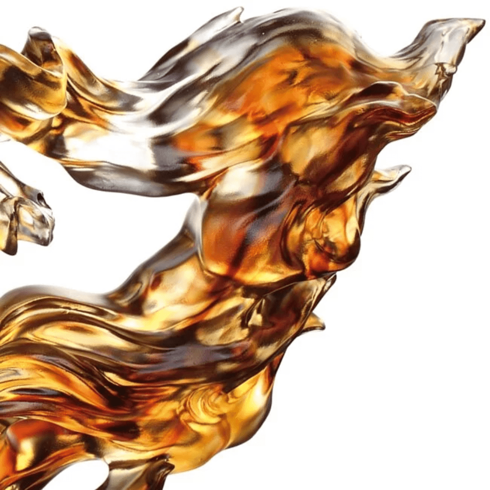LIULI Crystal Horse Figurine, Prosperous Honor (Authority and Respect)