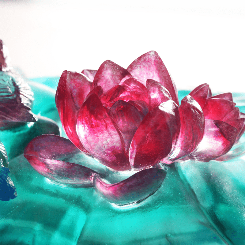 LIULI Crystal, Lotus Flower, Vase, Overflow of Beauty