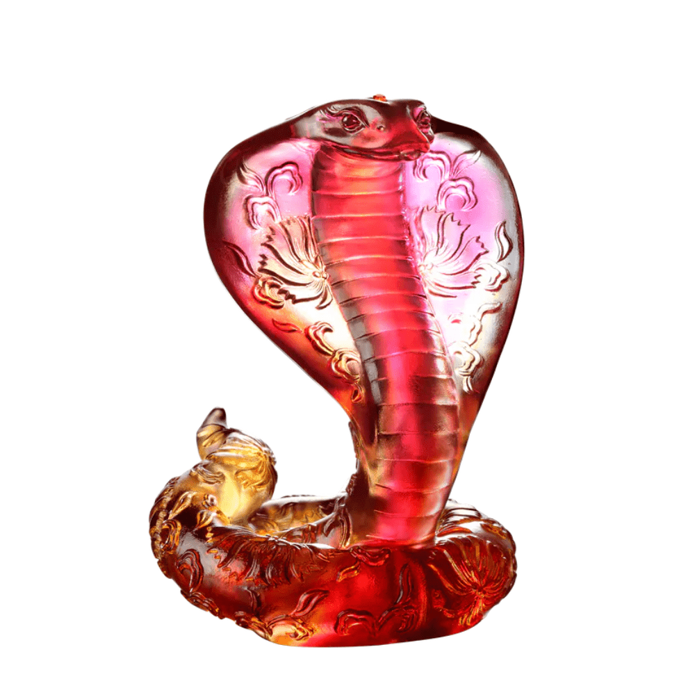 Opulence Invites Sun and Moon (Prosperity) - Crystal Cobra Snake Figurines