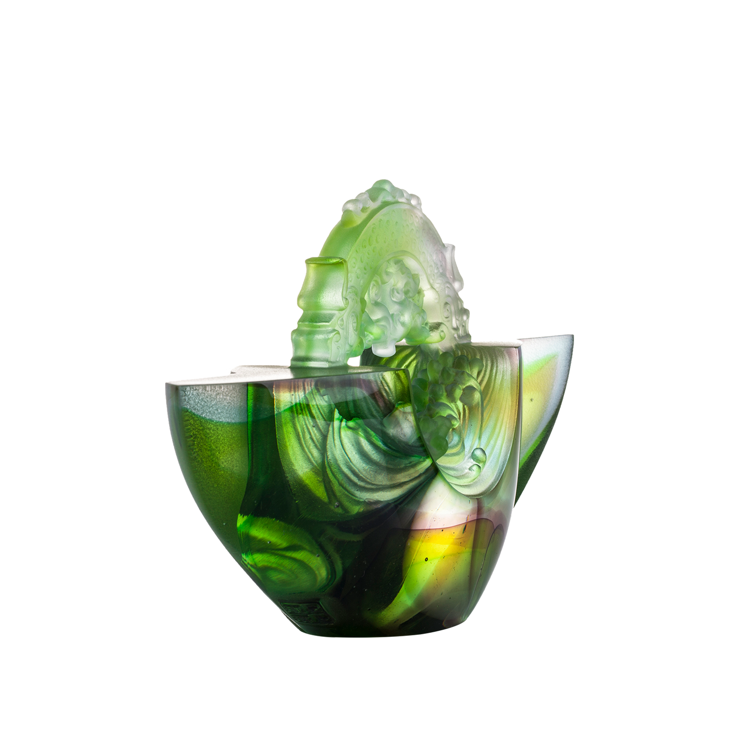 Crystal Chinese Ingot, Gold Nugget, Ubiquitous Brilliance of the Dragon - LIULI Crystal Art