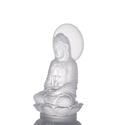Crystal Guanyin Sculpture, Accompanied By Ease