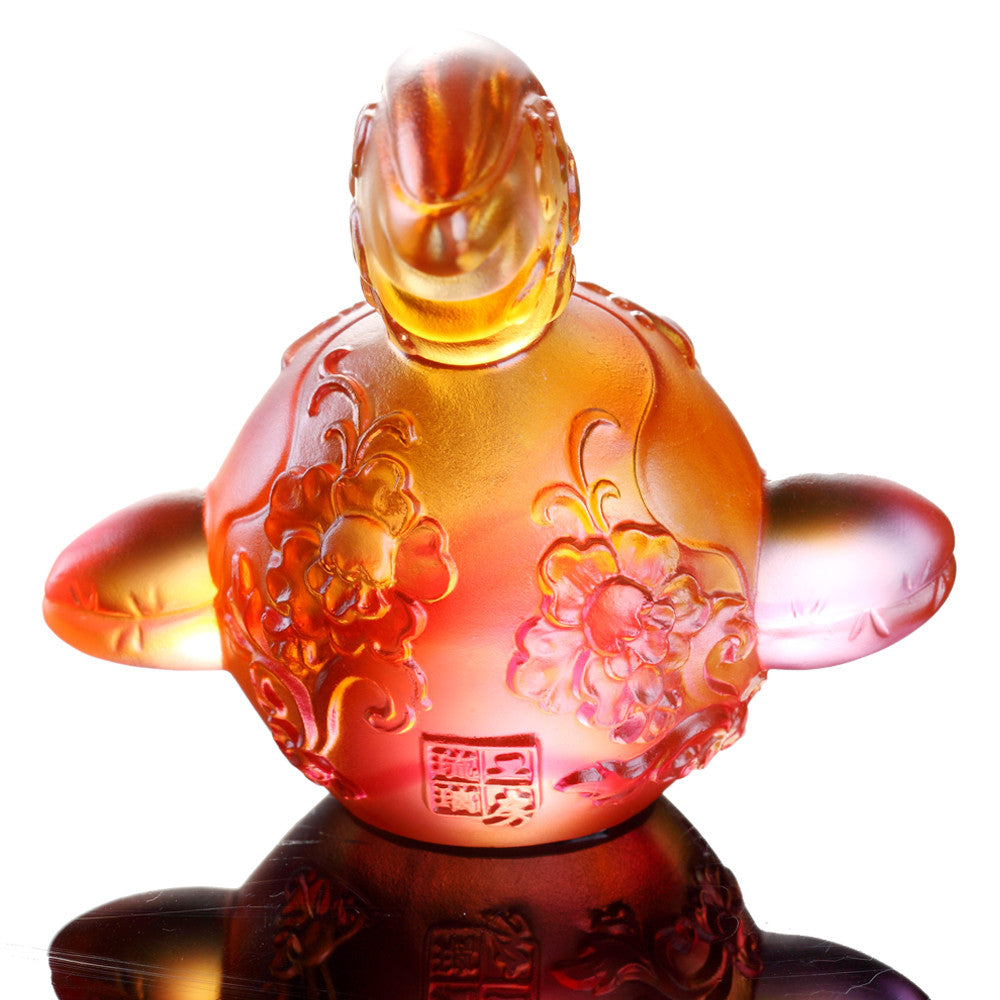 Crystal Zodiac, Animal, Year of the Rooster, The First Call - LIULI Crystal Art