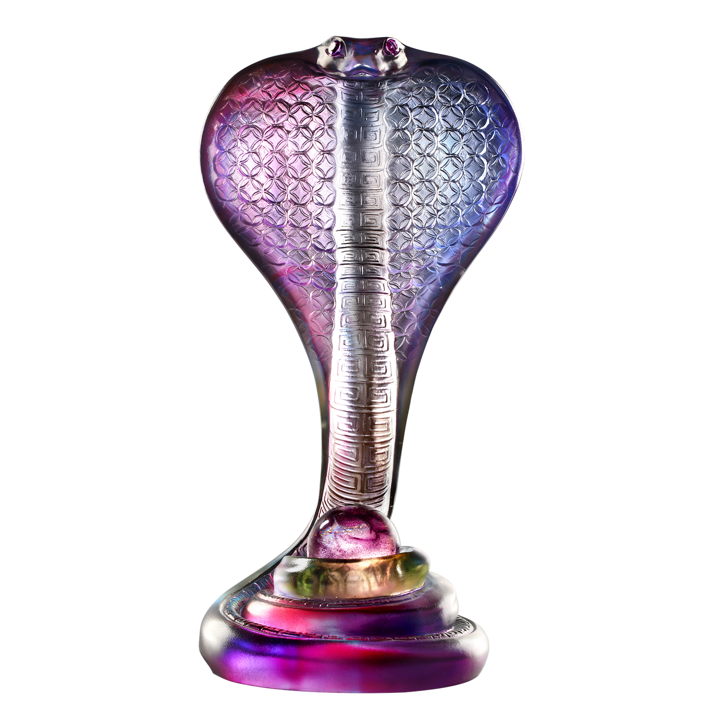 Crystal Snake Figurine, Cobra Snake, Within Grasp, a Spiritual Gem - LIULI Crystal Art