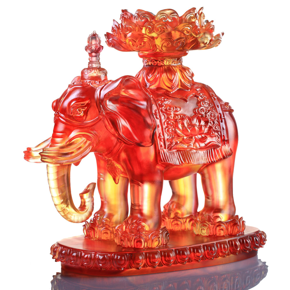 '-- DELETE -- Crystal Animal, Elephant, An Auspicious and Pure Existence - LIULI Crystal Art