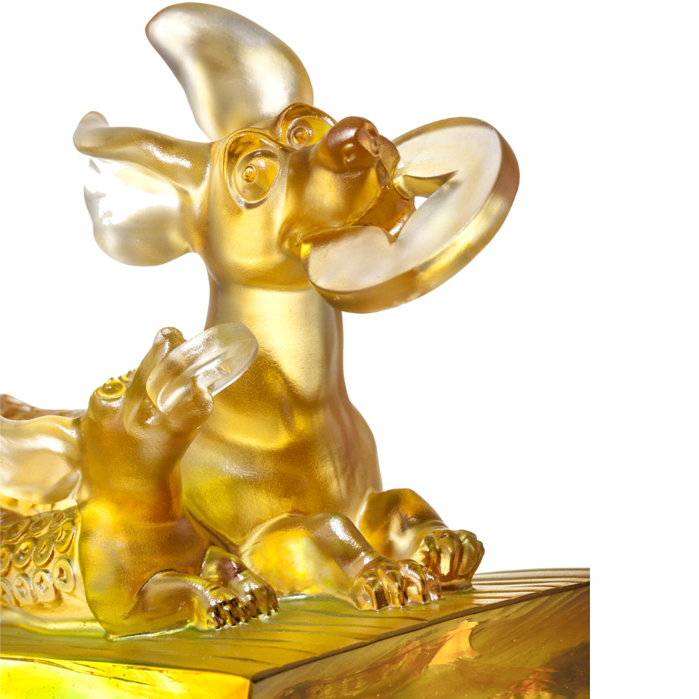 Crystal Animal, Dog, Generations of Prosperity - LIULI Crystal Art