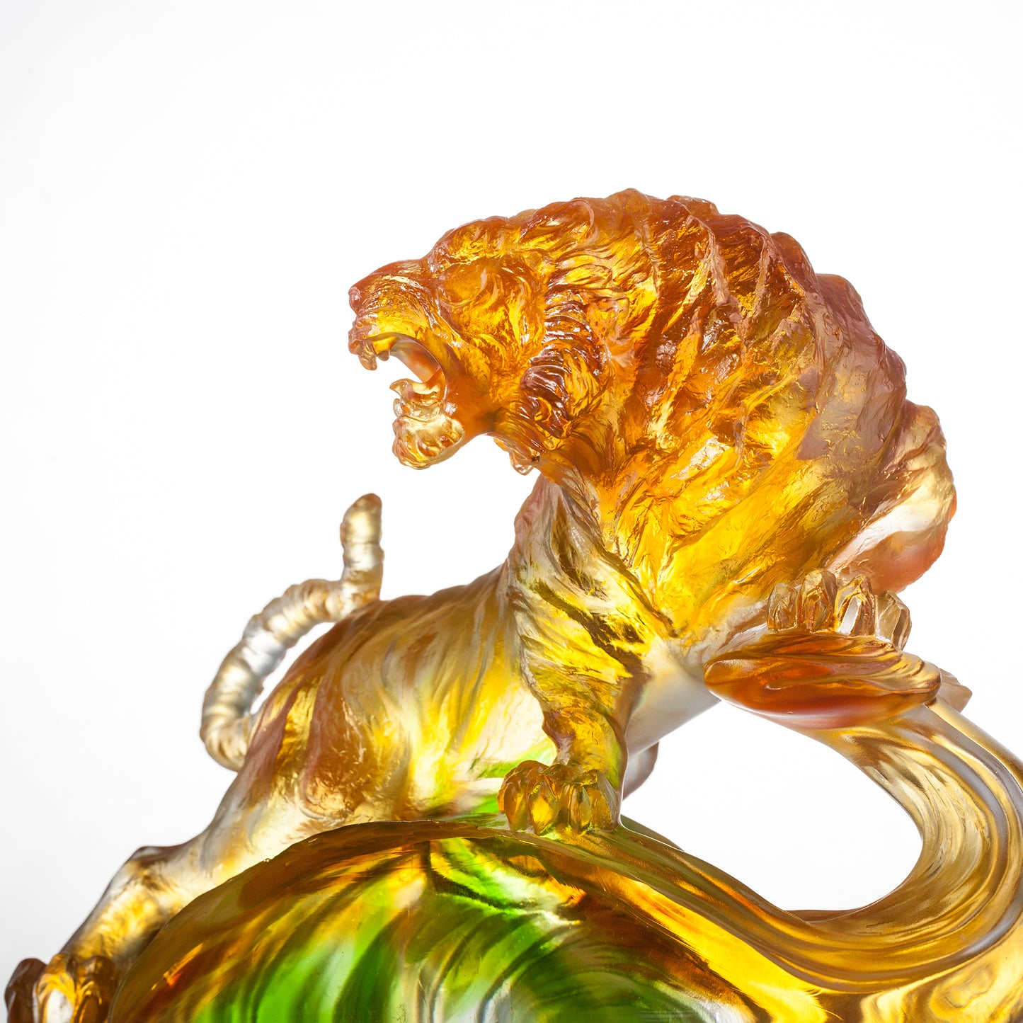 LIULI Crystal Tiger, Chinese Zodiac, Roaring into the Heavens