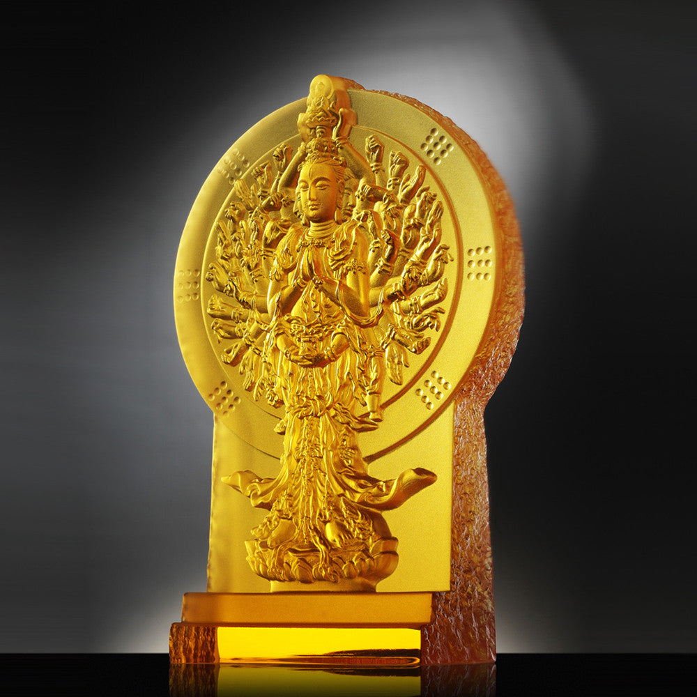 Crystal Buddha, Thousand Arms Guanyin, The Light of Guanyin - LIULI Crystal Art