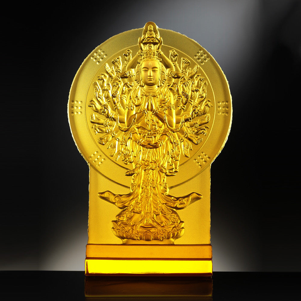 Crystal Buddha, Thousand Arms Guanyin, The Light of Guanyin - LIULI Crystal Art