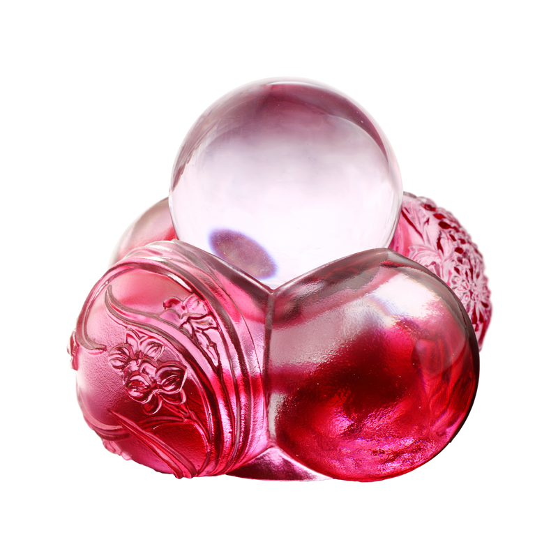Crystal Paperweight, Feng Shui, As The Good World Turns-Ubiquitous Turning of Ruyi - LIULI Crystal Art