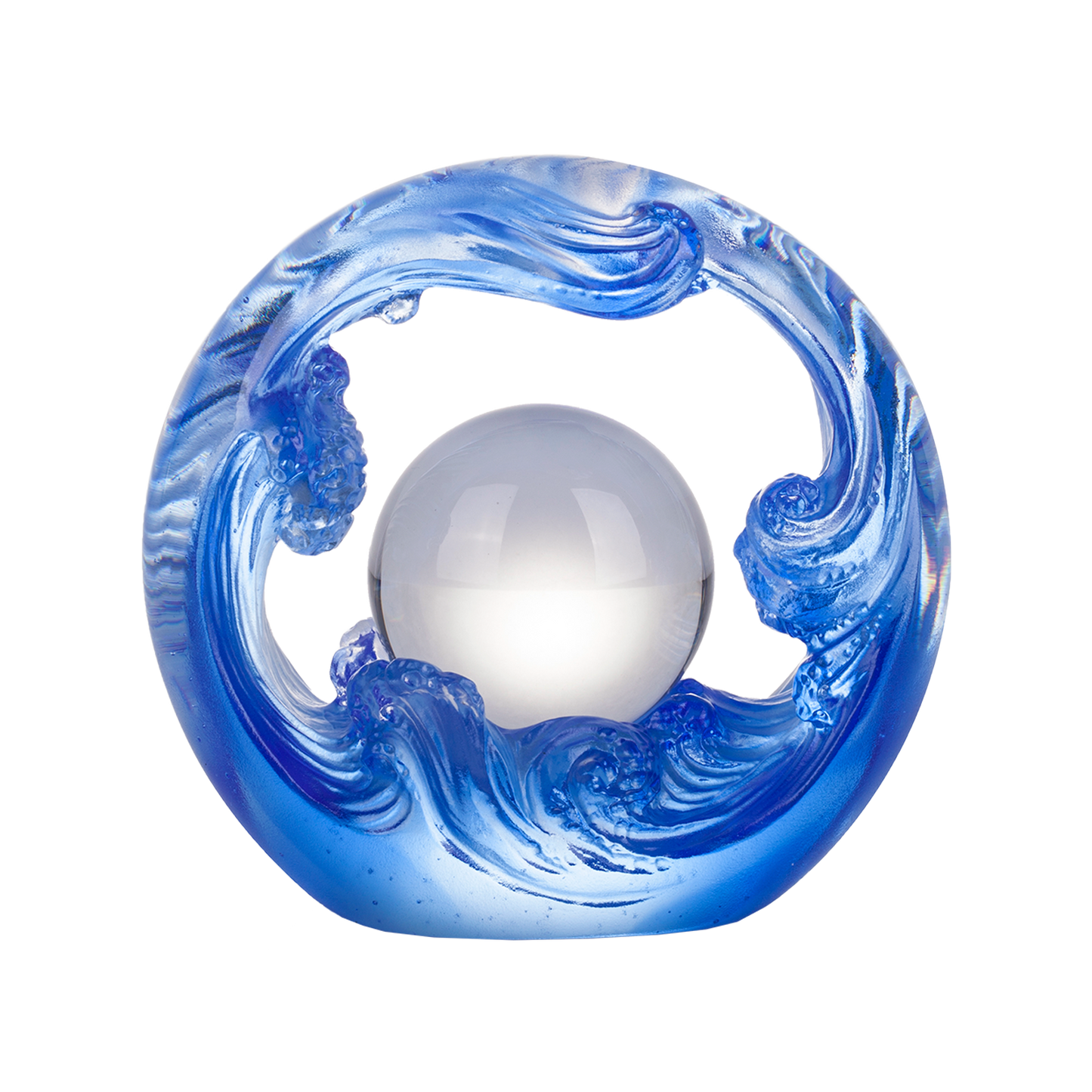 Crystal Feng Shui Art Symbolizing water and the constant flow of riches - LIULI Crystal Art