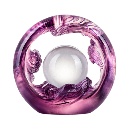 Crystal Feng Shui Art Symbolizing water and the constant flow of riches - LIULI Crystal Art