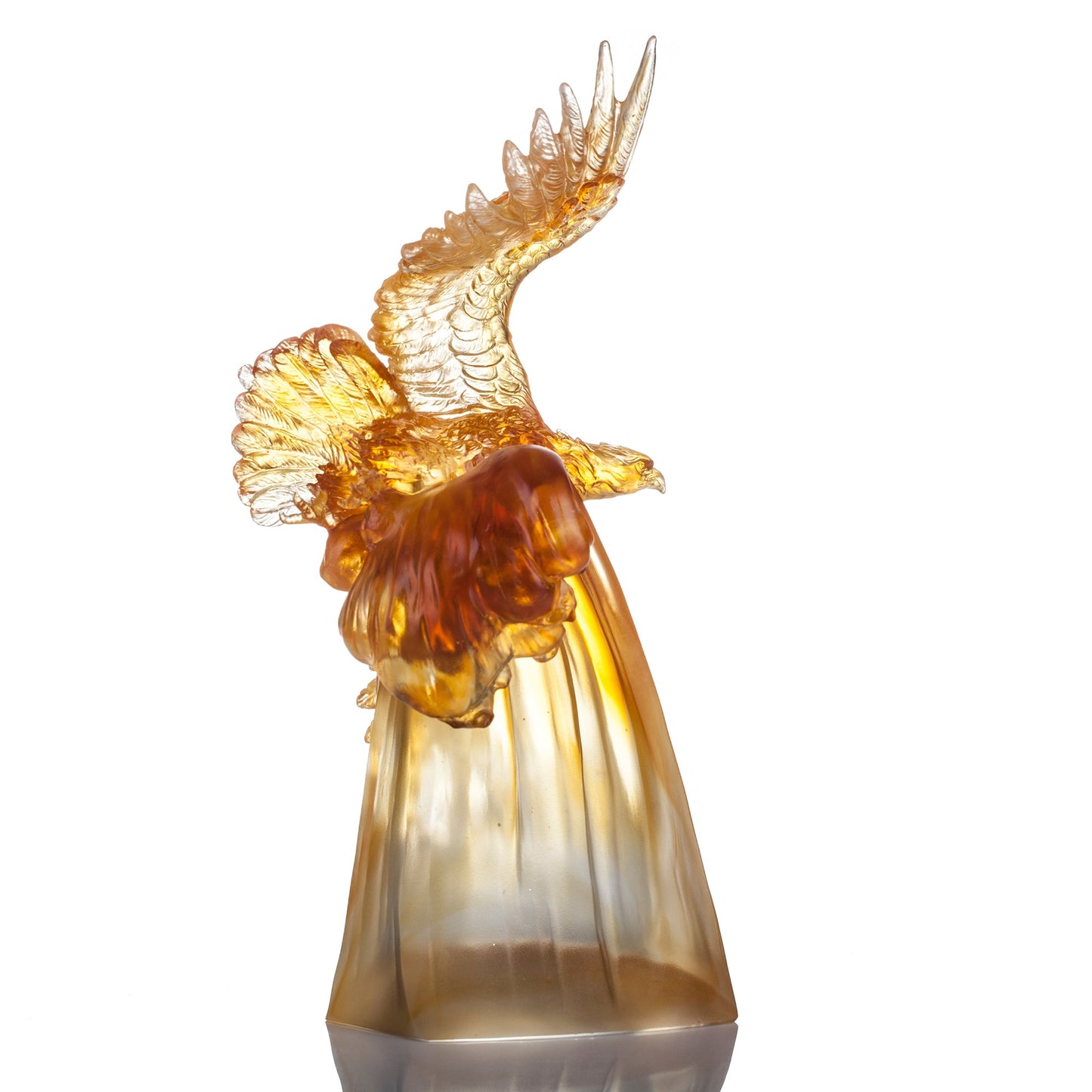 Aligned with the Light, I am Amplified, Amber Eagle Bird Figurine
