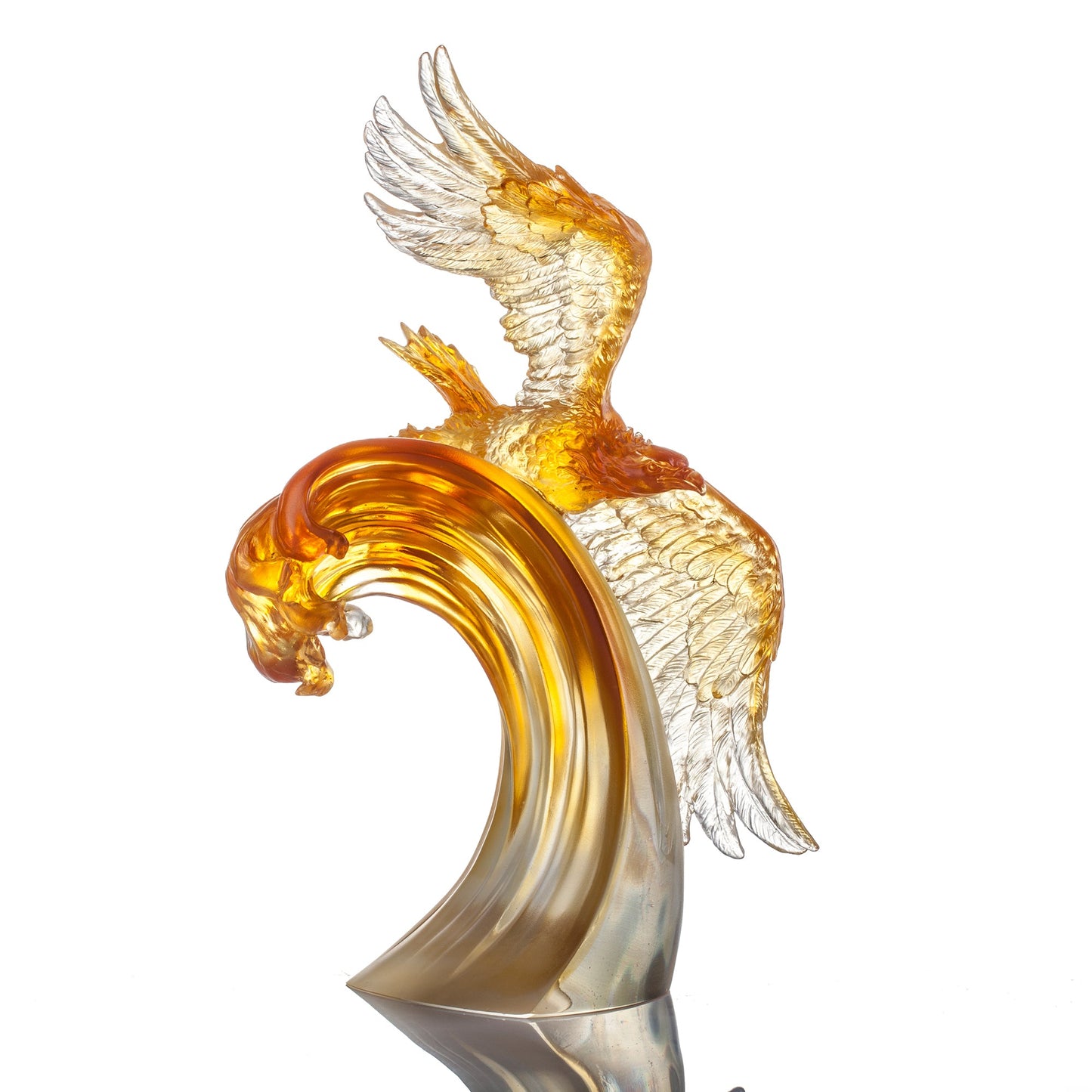 Aligned with the Light, I am Amplified, Amber Eagle Bird Figurine
