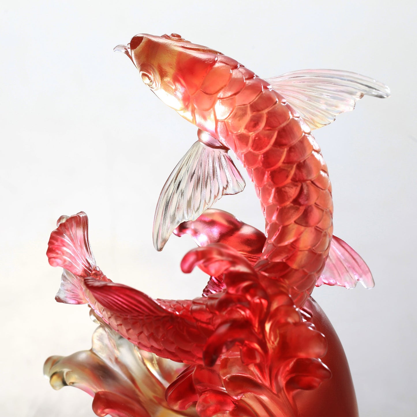 Aligned with the Light, I Triumph, Amber Red Fish Figurine