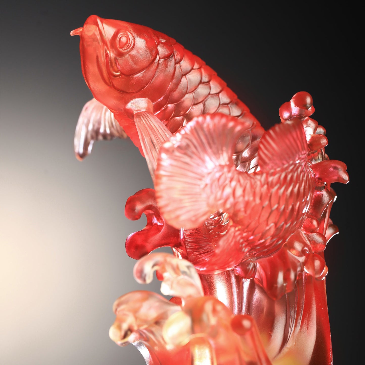 Aligned with the Light, I Triumph, Amber Red Fish Figurine