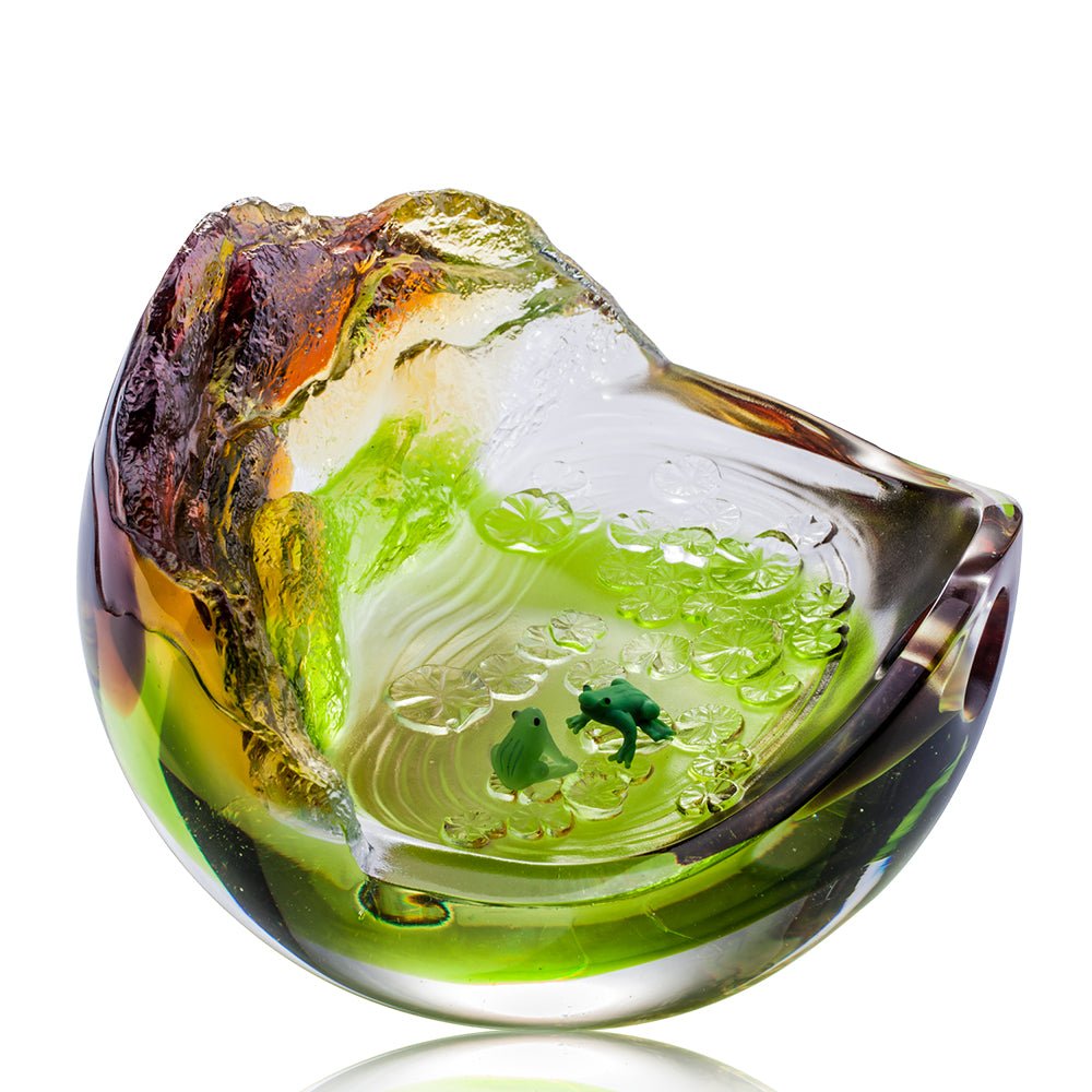 An Idyllic Song (Friendship, Peaceful) - Frogs Figurine - LIULI Crystal Art