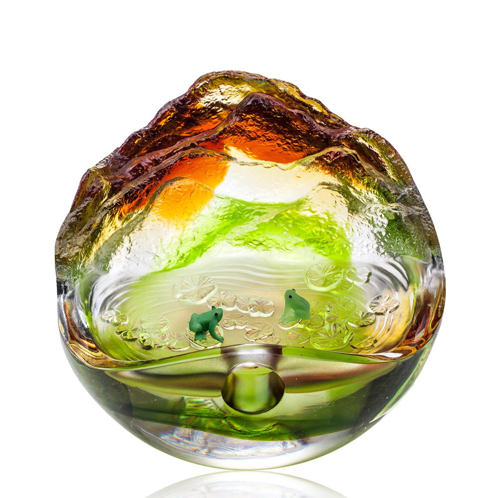 An Idyllic Song (Friendship, Peaceful) - Frogs Figurine - LIULI Crystal Art