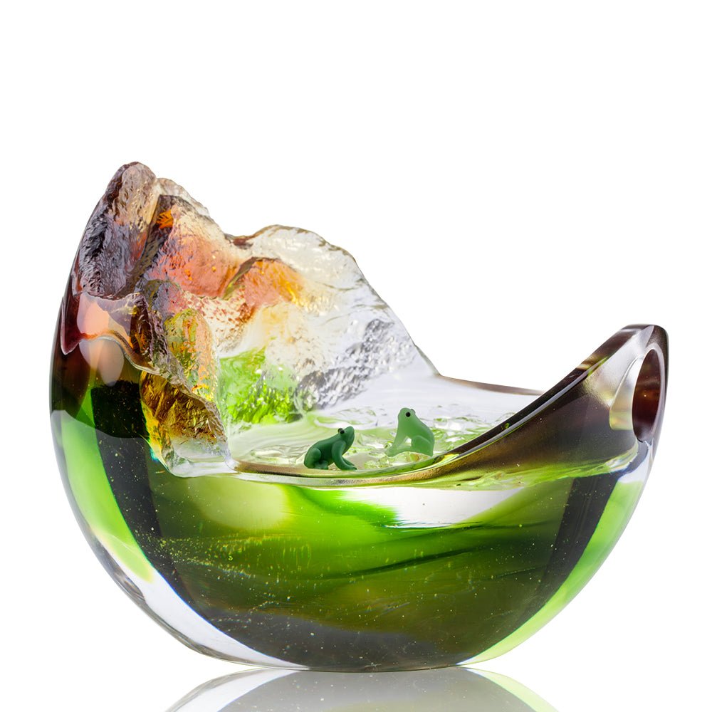 An Idyllic Song (Friendship, Peaceful) - Frogs Figurine - LIULI Crystal Art