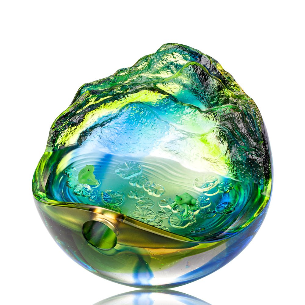 An Idyllic Song (Friendship, Peaceful) - Frogs Figurine - LIULI Crystal Art