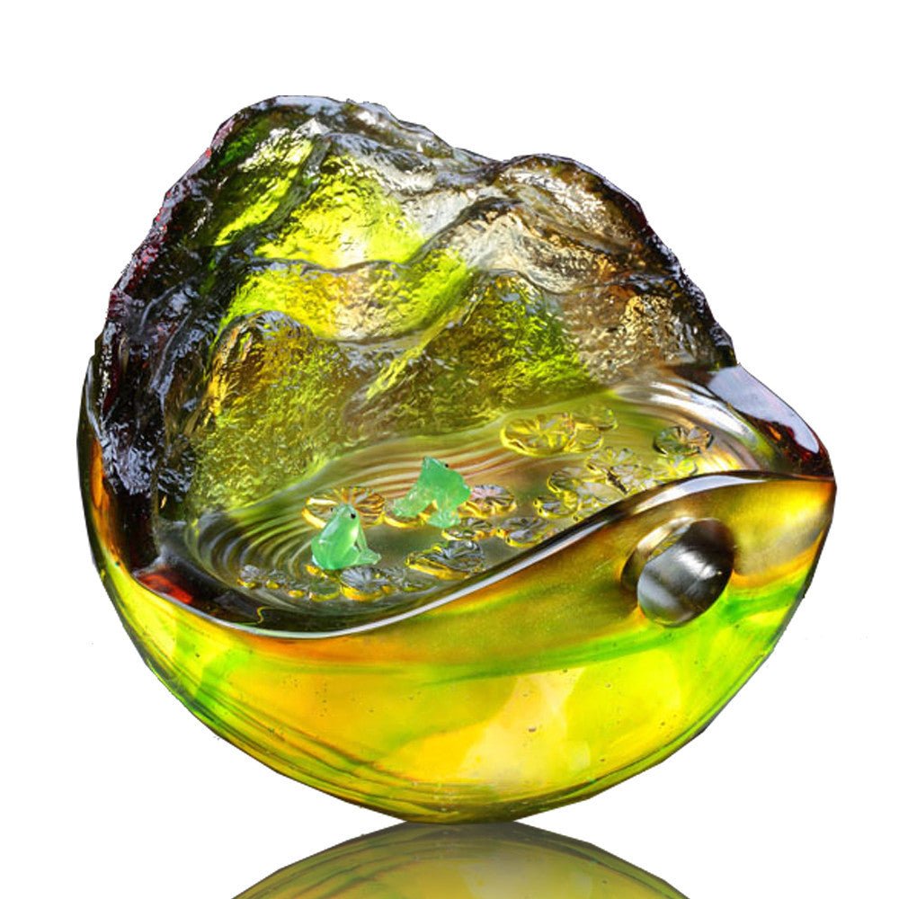 An Idyllic Song (Friendship, Peaceful) - Frogs Figurine - LIULI Crystal Art