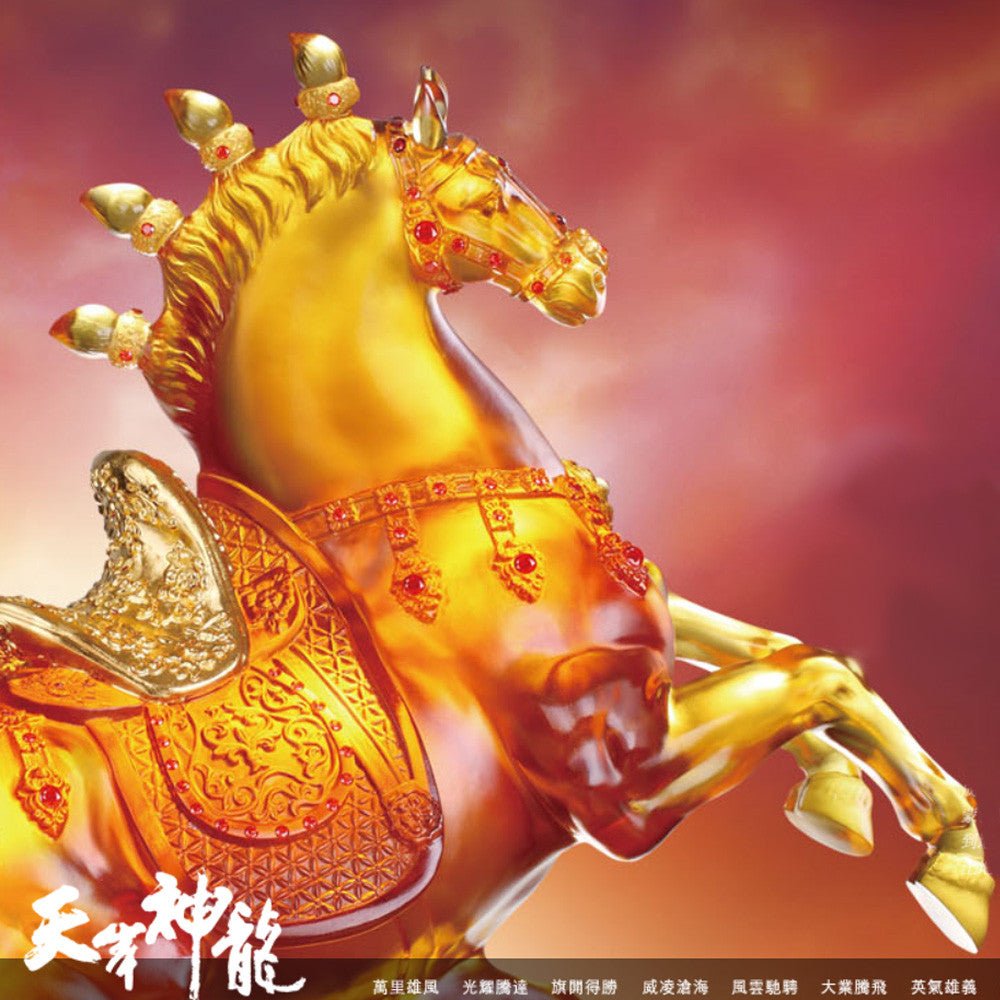 Boundless Grandeur (Victory) - Crystal Horse Sculpture - LIULI Crystal Art