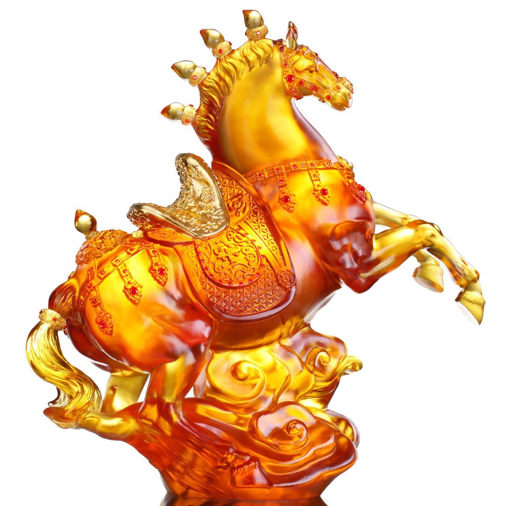 Boundless Grandeur (Victory) - Crystal Horse Sculpture - LIULI Crystal Art
