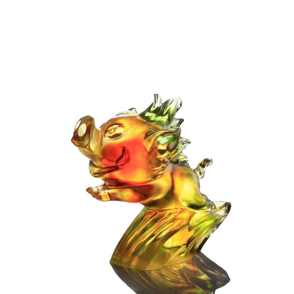 Crystal Animal, Pig, In Pursuit of Dreams - LIULI Crystal Art