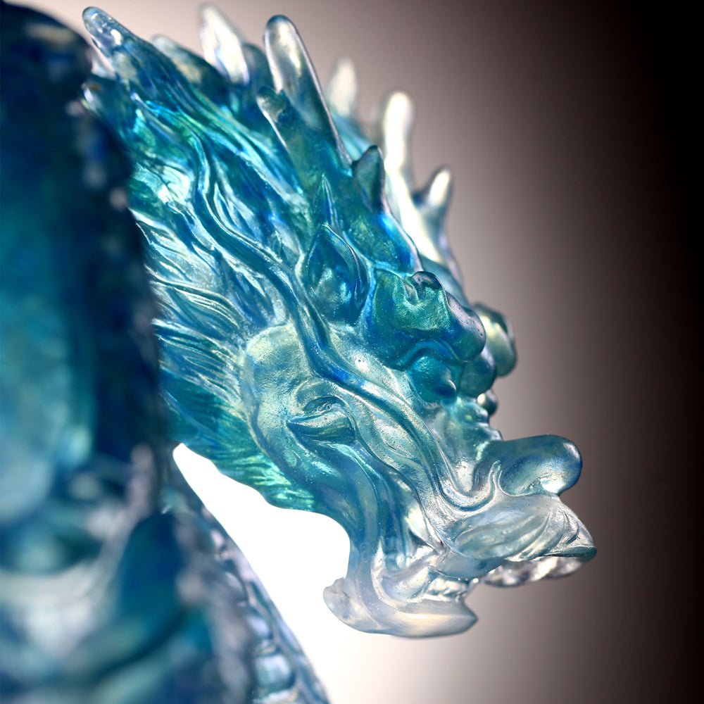 Crystal Art Mythical Dragon, Guardian-Azure Dragon of the East, Rise of the Dragon - LIULI Crystal Art