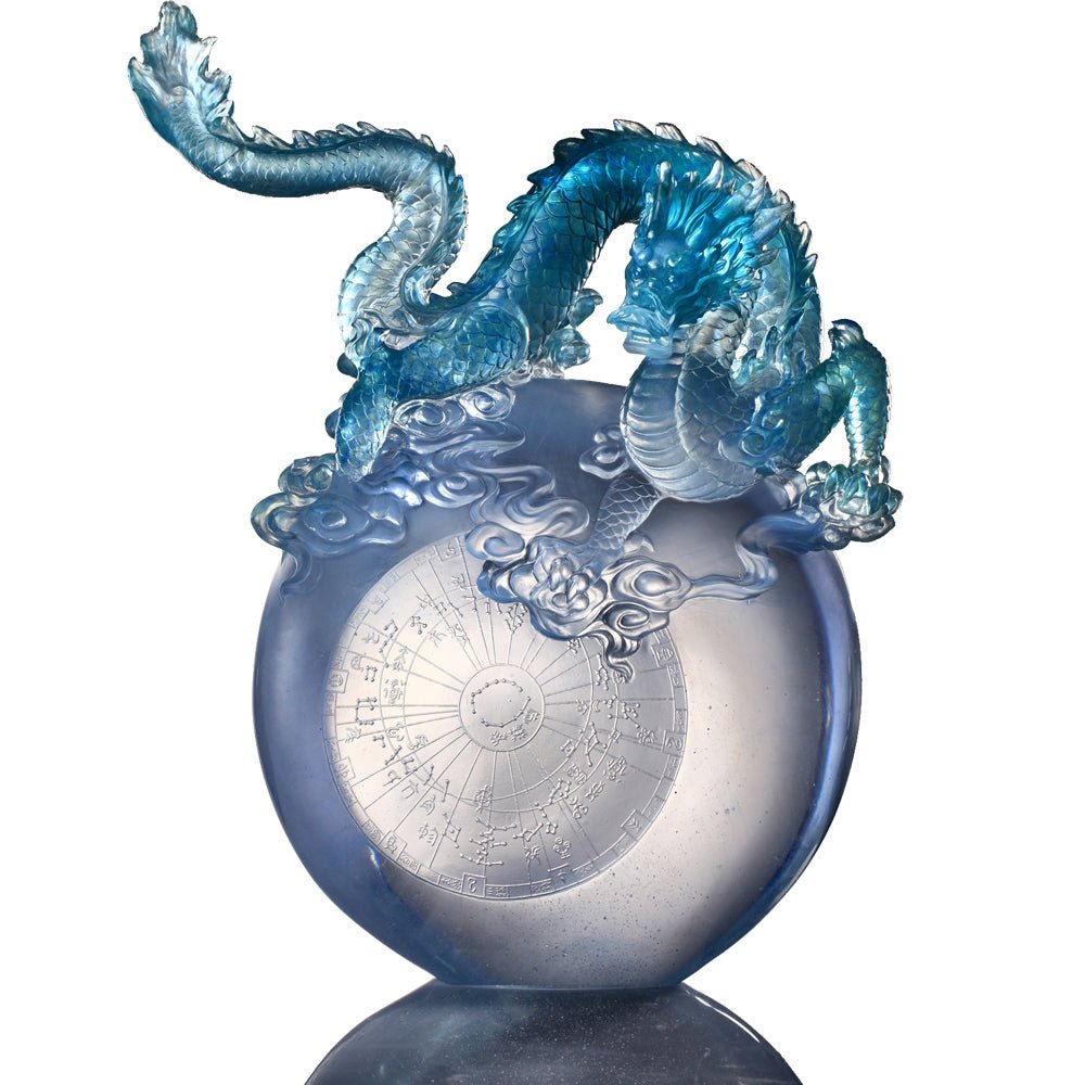 Crystal Art Mythical Dragon, Guardian-Azure Dragon of the East, Rise of the Dragon - LIULI Crystal Art