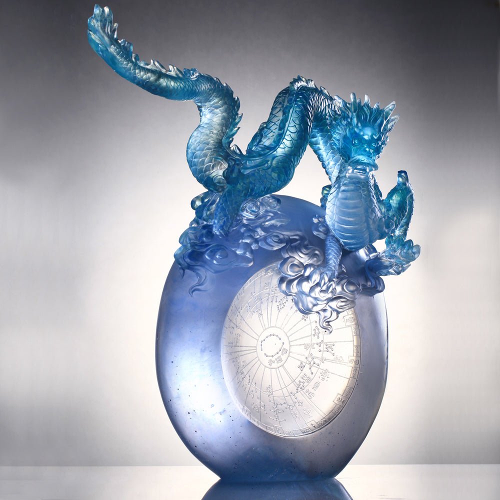 Crystal Art Mythical Dragon, Guardian-Azure Dragon of the East, Rise of the Dragon - LIULI Crystal Art