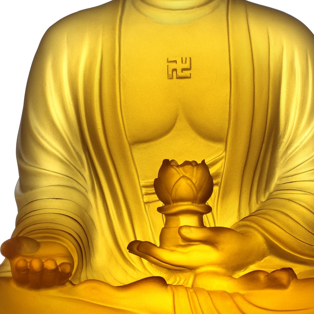 Crystal Buddha, Amitabha Buddha, Present Mindfulness - LIULI Crystal Art