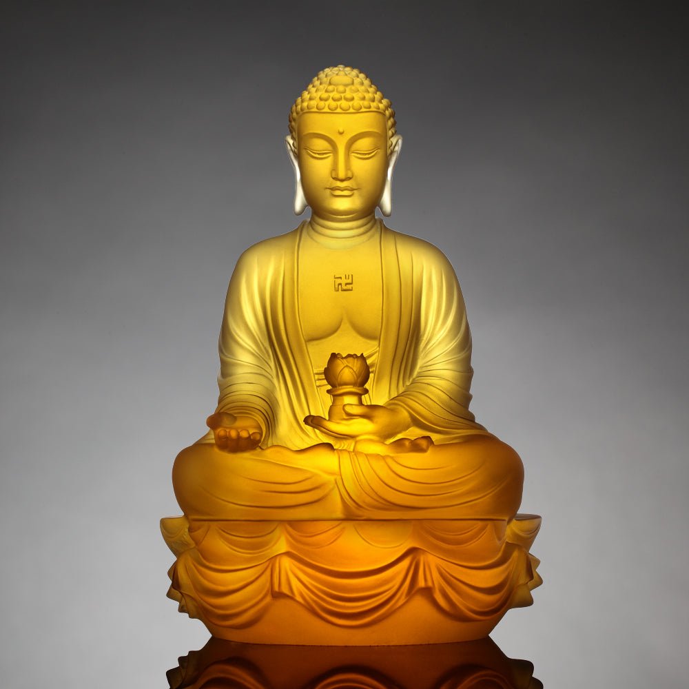 Crystal Buddha, Amitabha Buddha, Present Mindfulness - LIULI Crystal Art