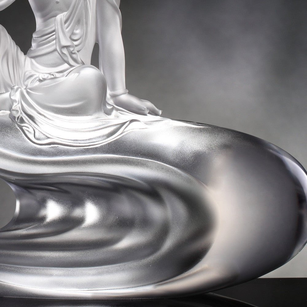Crystal Buddha, Guanyin, Light Exists Because of Love-Heart of Guanyin - LIULI Crystal Art