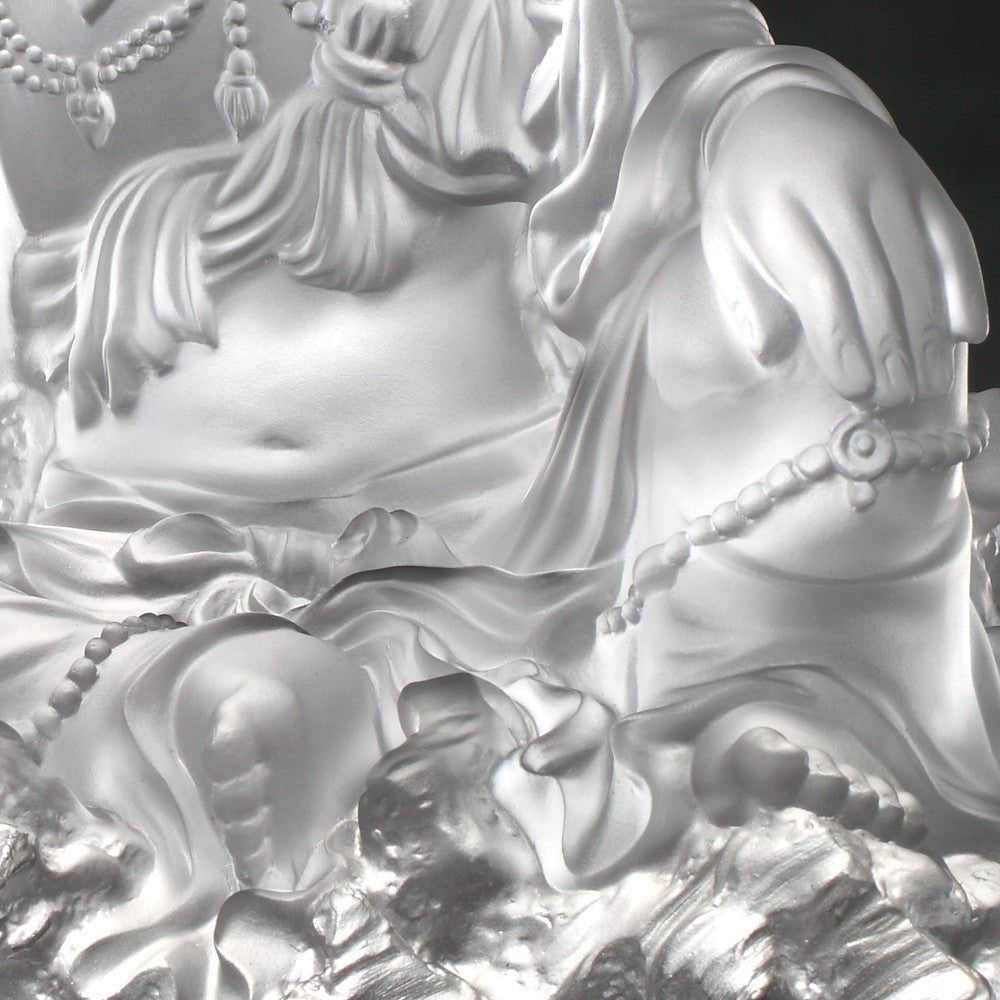 Crystal Buddha, Guanyin, Light Exists Because of Love-Tranquil, at Peace - LIULI Crystal Art