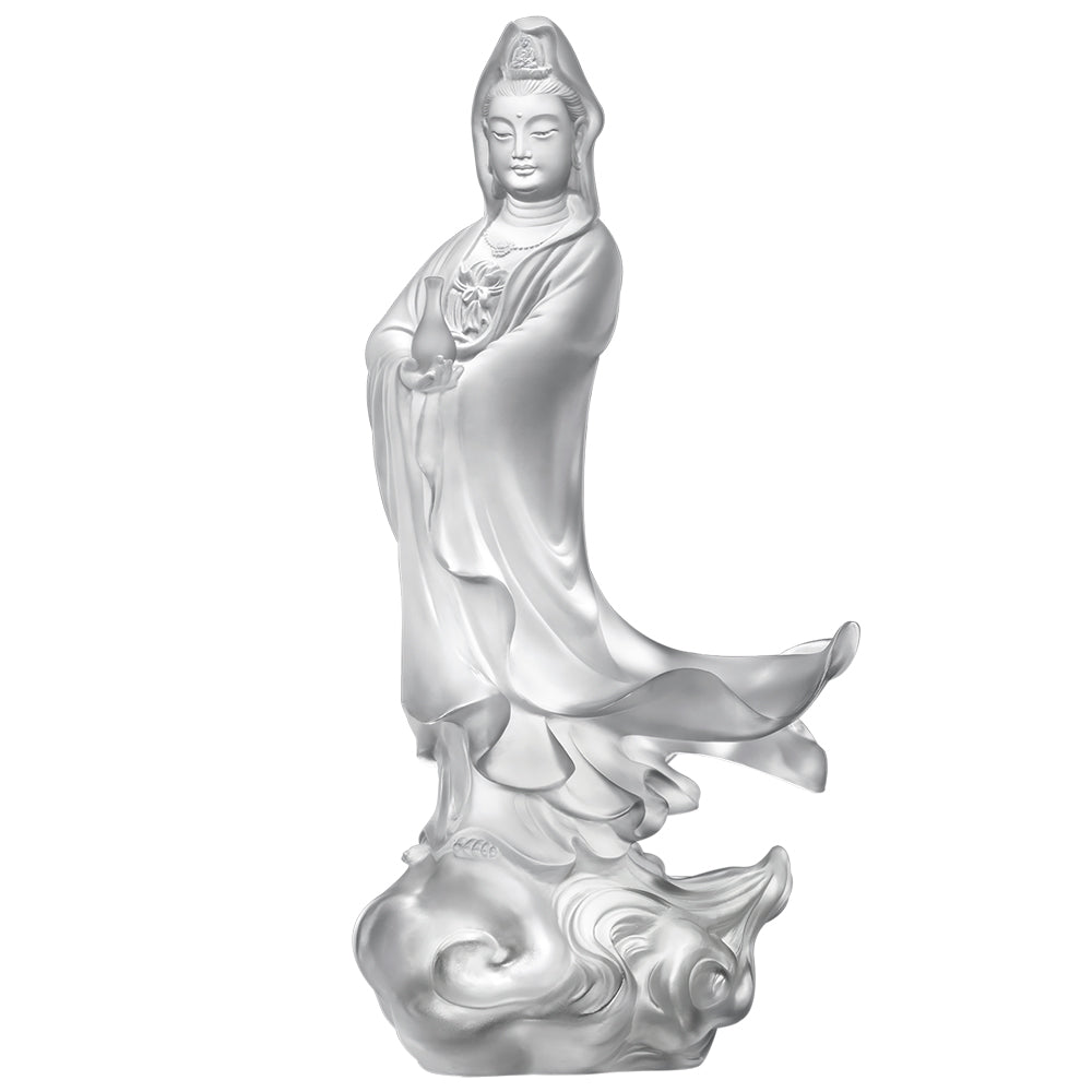 Crystal Buddha, Guanyin, Mortal Smile-Jingping Guanyin - LIULI Crystal Art