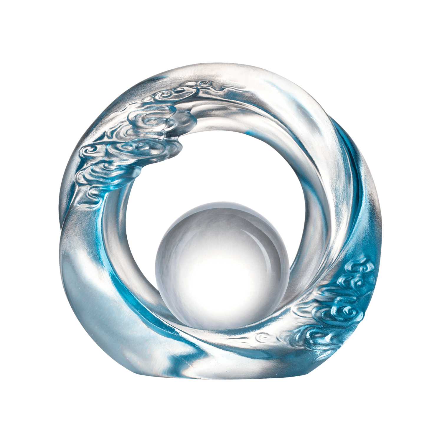 Crystal Desk Decor, Cloud, Feng Shui, As The Good World Turns-Generating Ruyi Through the Ether - LIULI Crystal Art