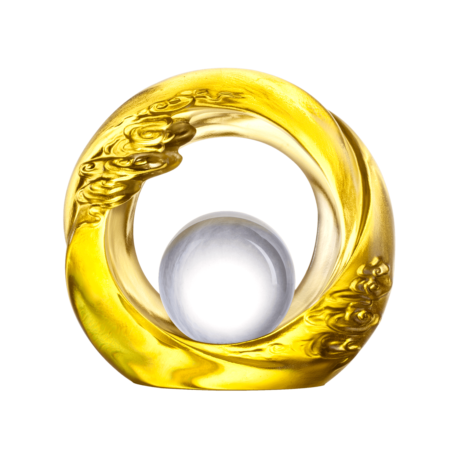 Crystal Desk Decor, Cloud, Feng Shui, As The Good World Turns-Generating Ruyi Through the Ether - LIULI Crystal Art