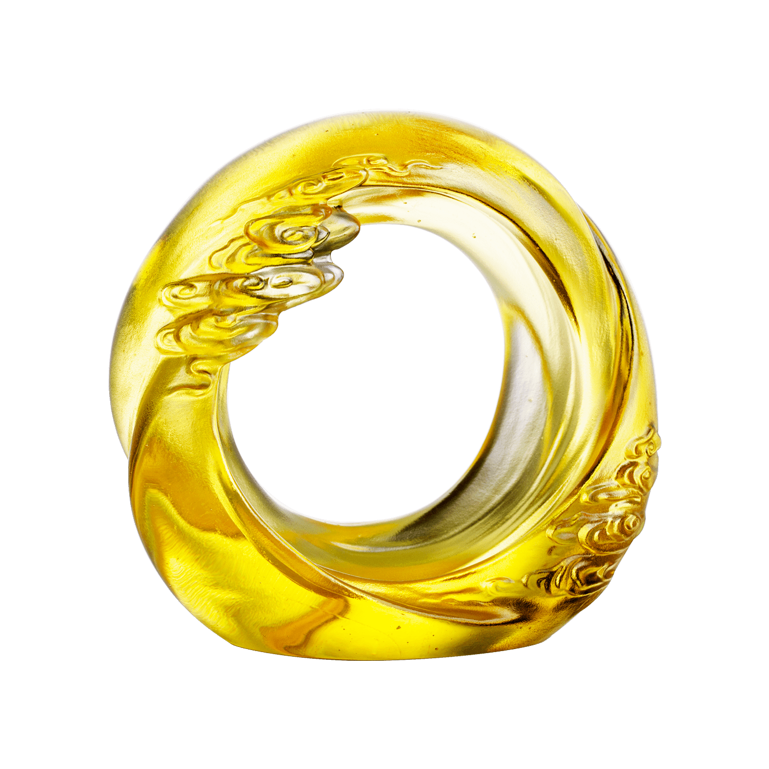 Crystal Desk Decor, Cloud, Feng Shui, As The Good World Turns-Generating Ruyi Through the Ether - LIULI Crystal Art