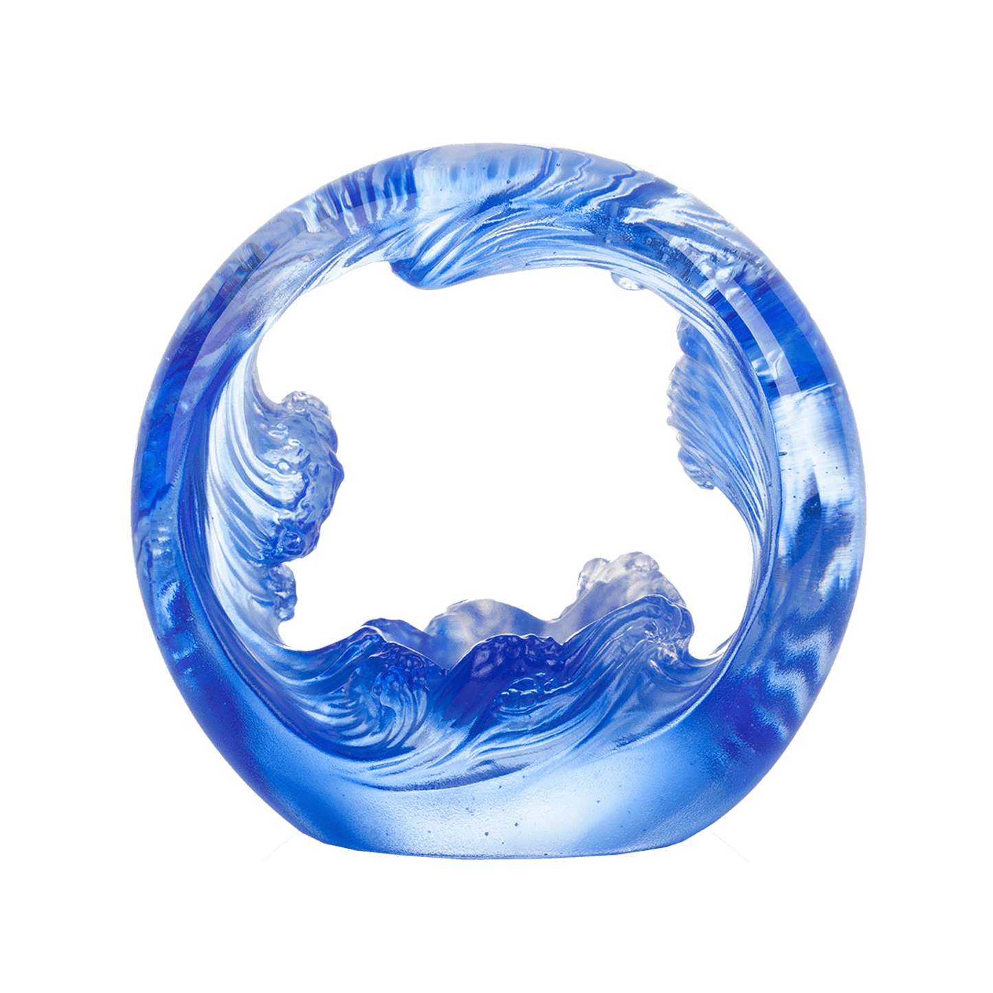 Crystal Feng Shui Art Symbolizing water and the constant flow of riches - LIULI Crystal Art