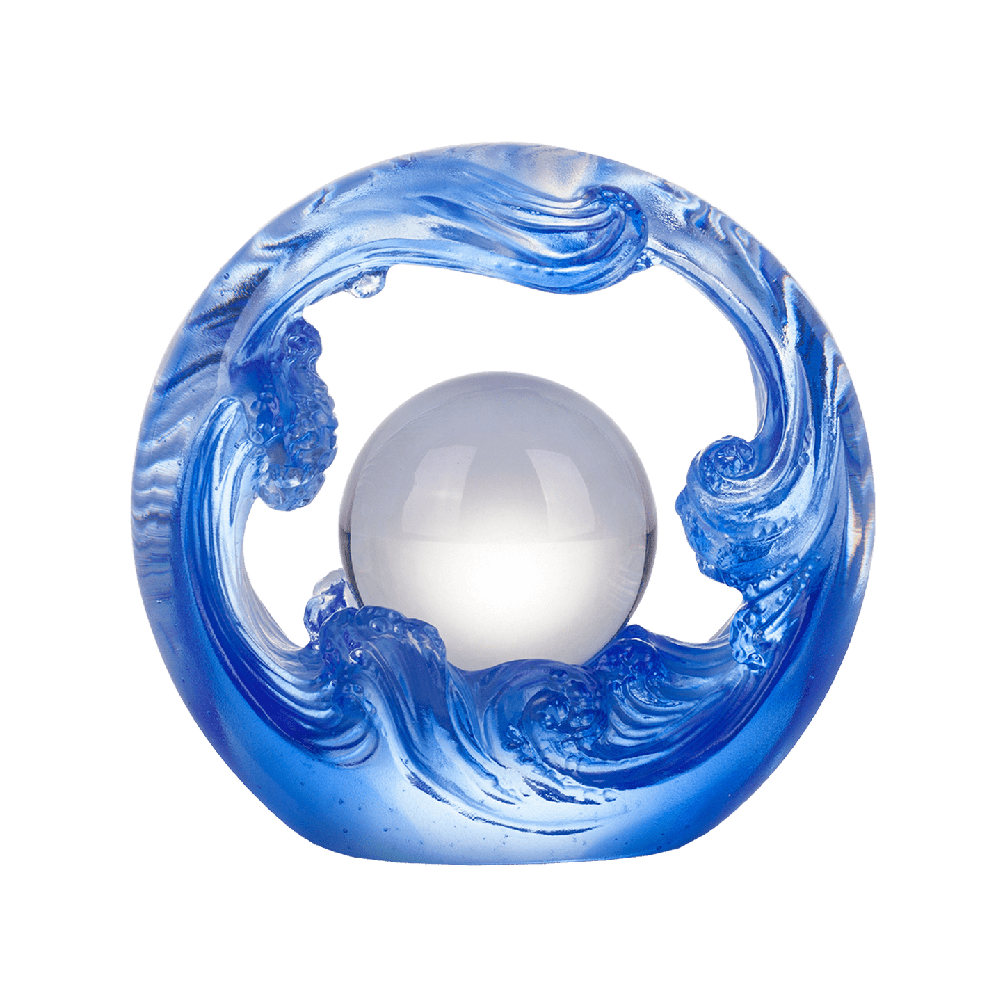 Crystal Feng Shui Art Symbolizing water and the constant flow of riches - LIULI Crystal Art