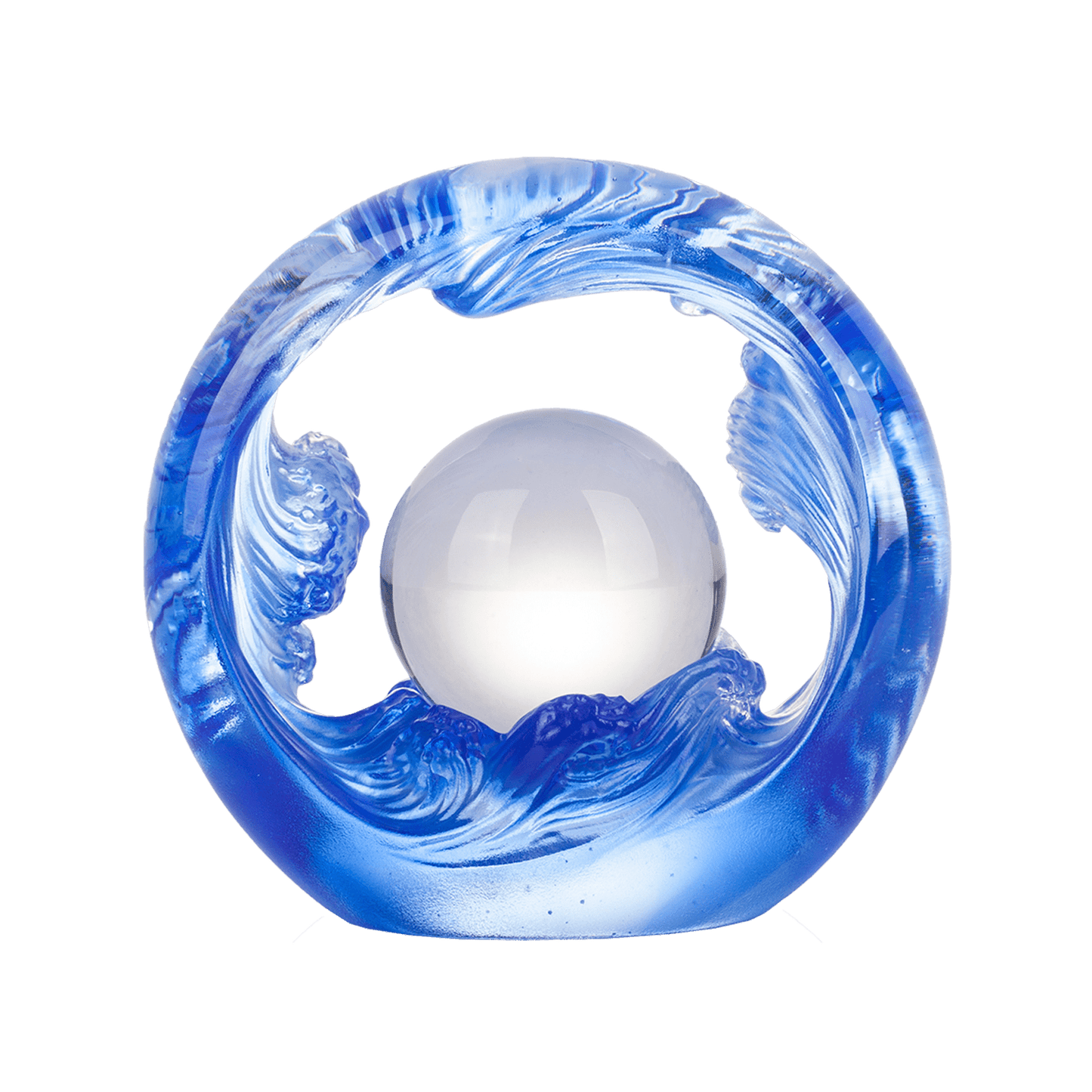 Crystal Feng Shui Art Symbolizing water and the constant flow of riches - LIULI Crystal Art