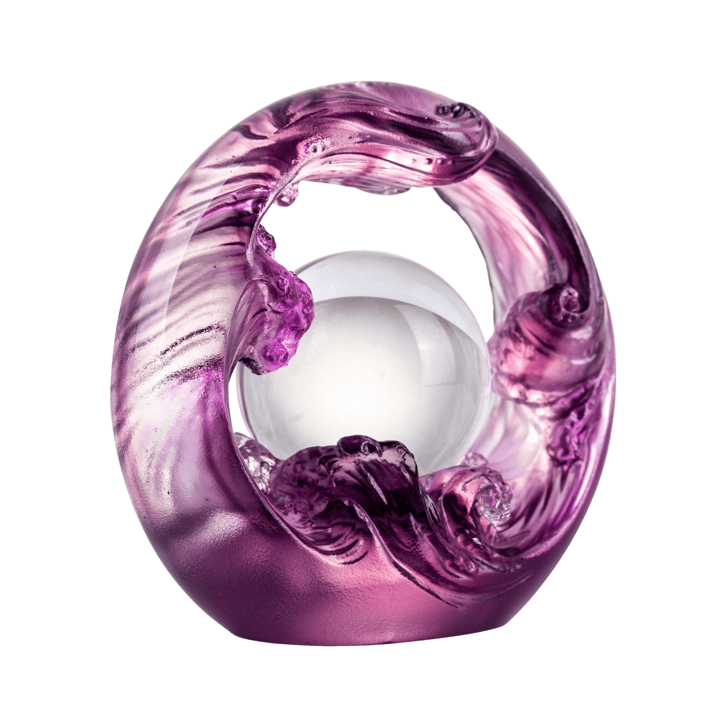 Crystal Feng Shui Art Symbolizing water and the constant flow of riches - LIULI Crystal Art