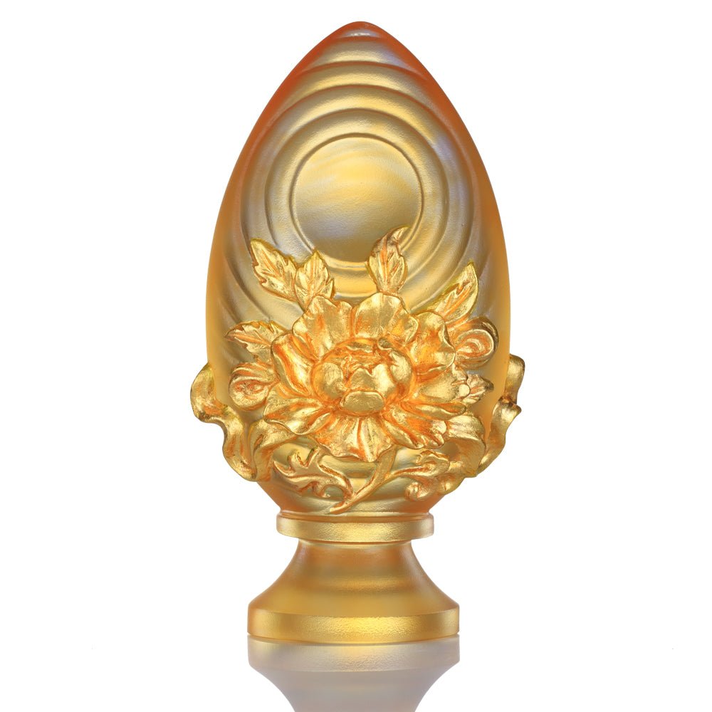 Crystal Feng Shui, Eight Auspicious Offerings, Lotus Flower-Auspicious Joyous Heart - LIULI Crystal Art